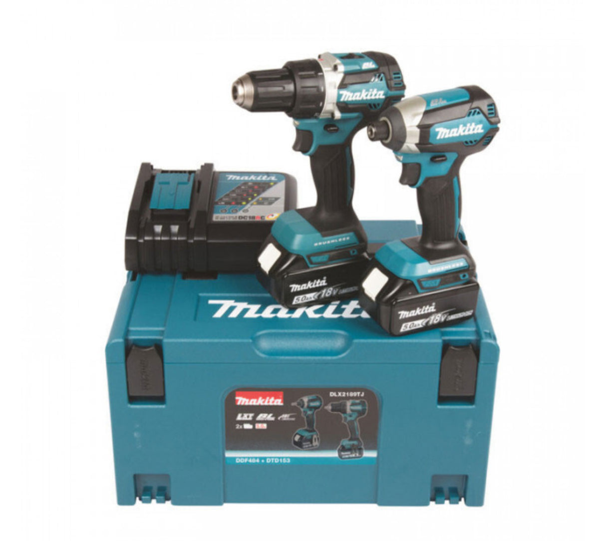 Kit 2 in 1 18V LXT trapano DDF485 + avvitatore ad urto DTD153 (2x5,0 Ah) - MAKITA DLX2289TJ