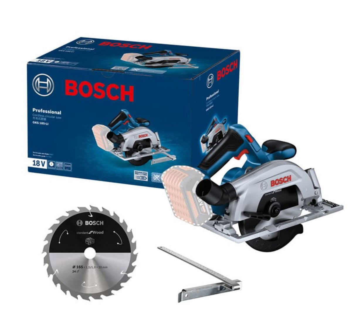 Sega circolare senza fili 18V Brushless (solo prodotto) GKS 185-LI - BOSCH 06016C1221