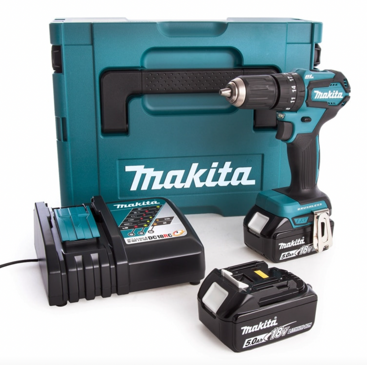 Trapano a percussione 18V LXT (2x5,0 Ah) in MAKPAC - MAKITA DHP483RTJ