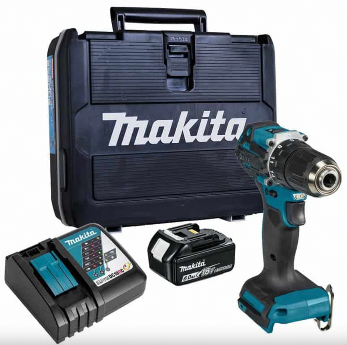 Trapano avvitatore 18V LXT (1x6,0 Ah) in valigetta nera con organizer - MAKITA DDF487RG