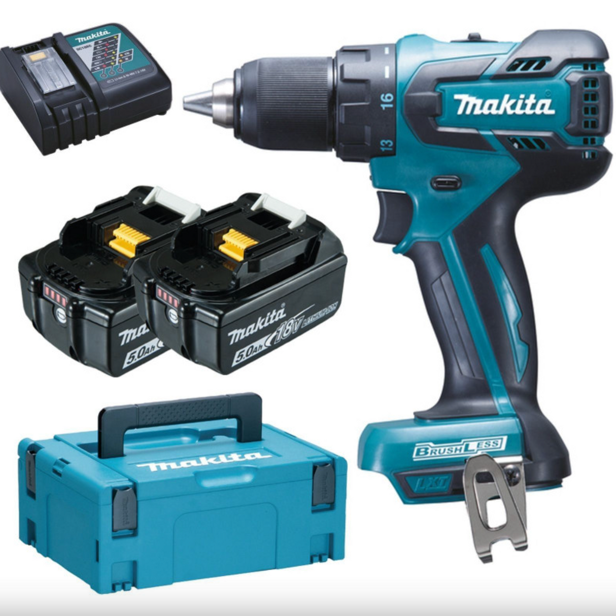 Trapano avvitatore 18V LXT (2x5,0 Ah) in MAKPAC - MAKITA DDF459RTJ