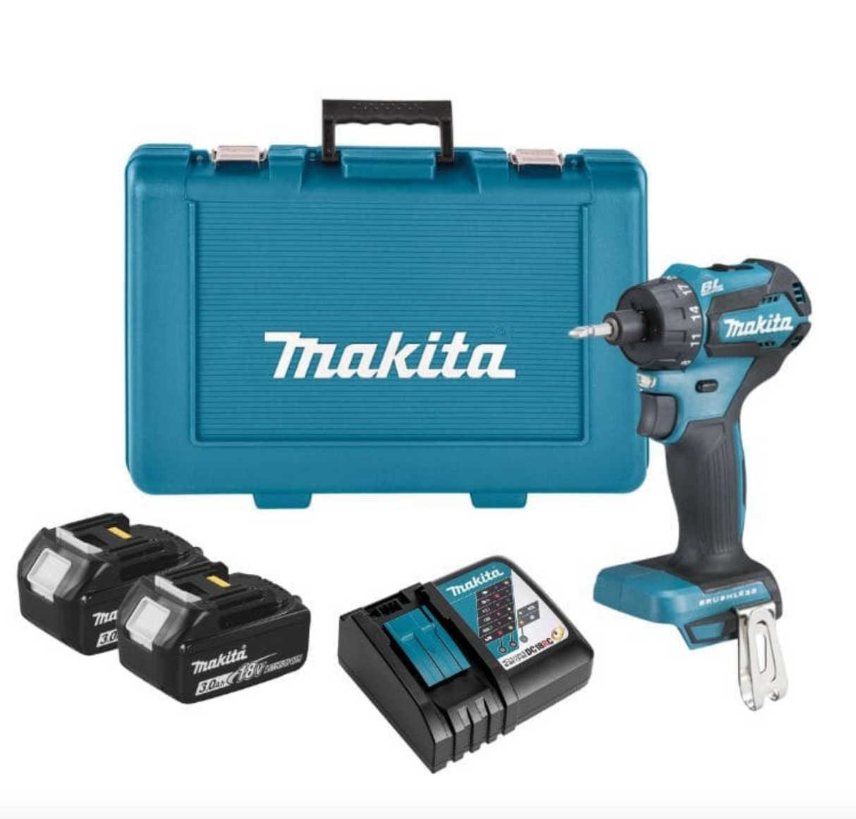 Trapano avvitatore 18V LXT 1/4" (2x3 Ah) in Valigia - Makita DDF083RFE