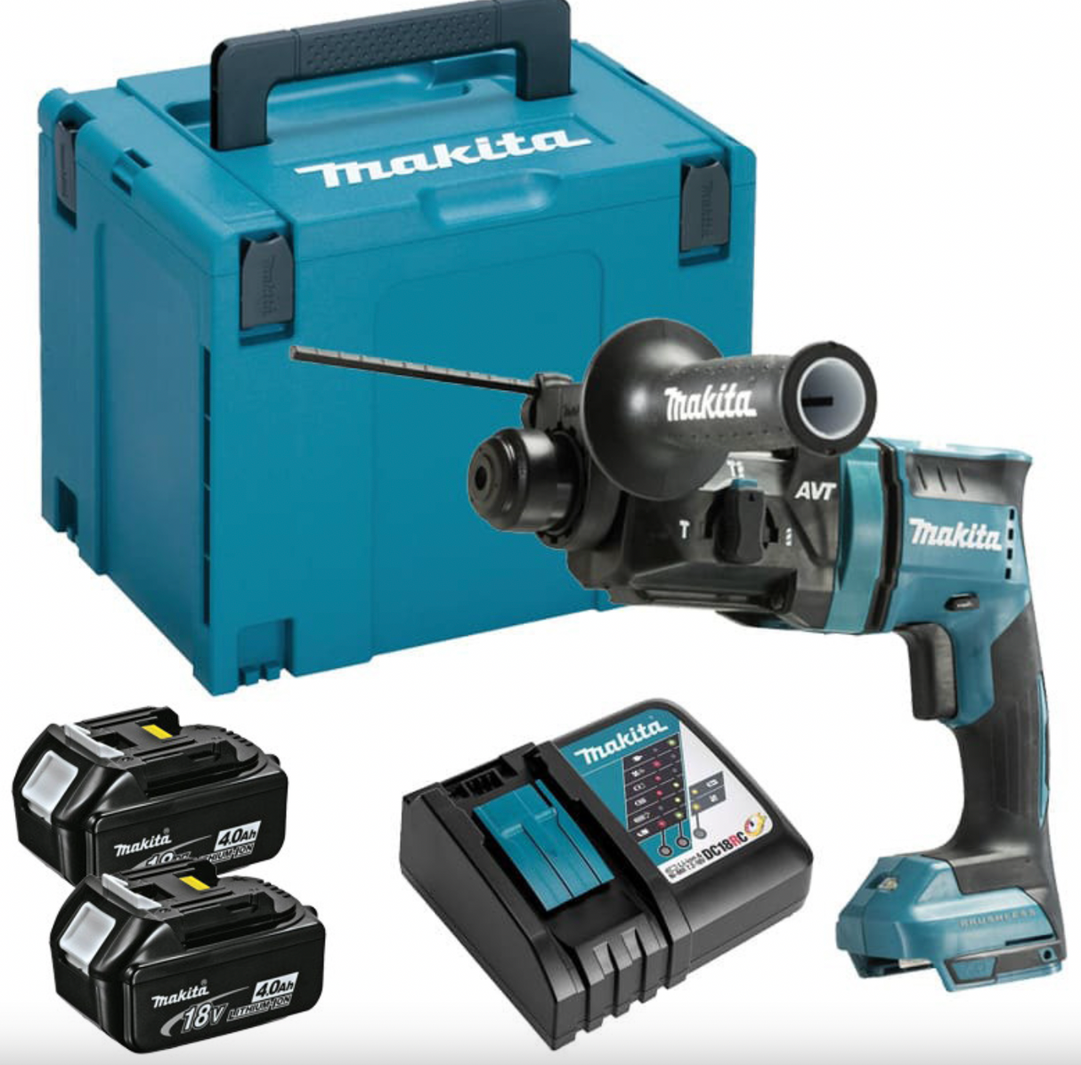 Trapano a percussione SDS-Plus 18V LXT 1,7 J (2x4,0 Ah) in MAKPAC - MAKITA DHR182RMJ