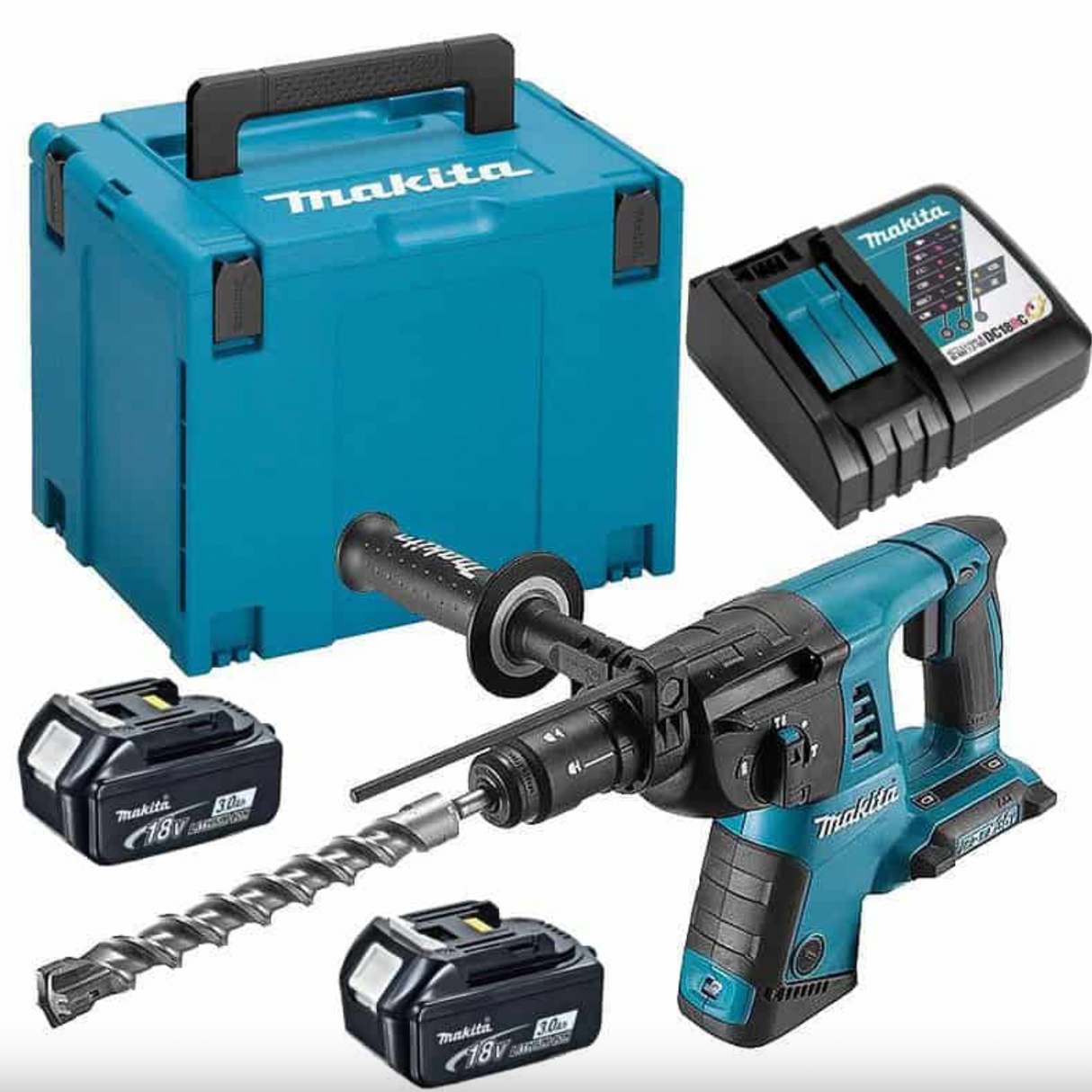 Perforatore a perforazione 36V SDS-Plus (2x3,0 Ah) e MAKPAC - MAKITA DHR264RFJ