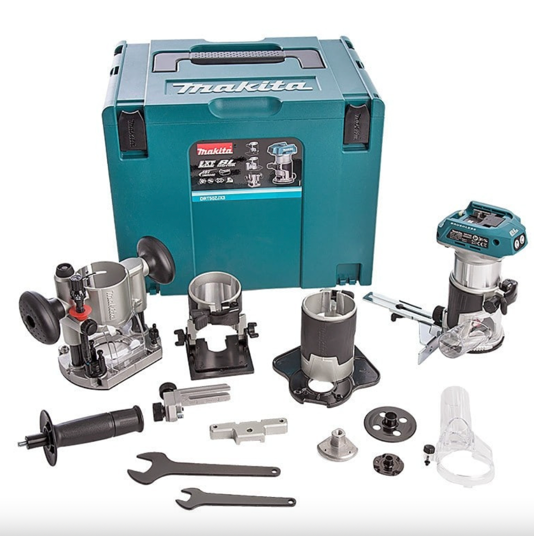 Rifinitore a batteria 18V LXT (Solo macchina) con accessori MAKPAC - MAKITA DRT50ZJX3