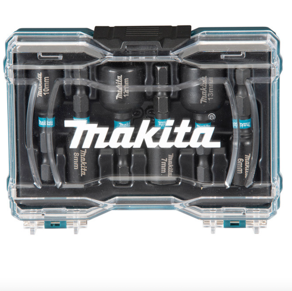 Scatola da 6 bussole con gambo Impact NERE - MAKITA E-15768