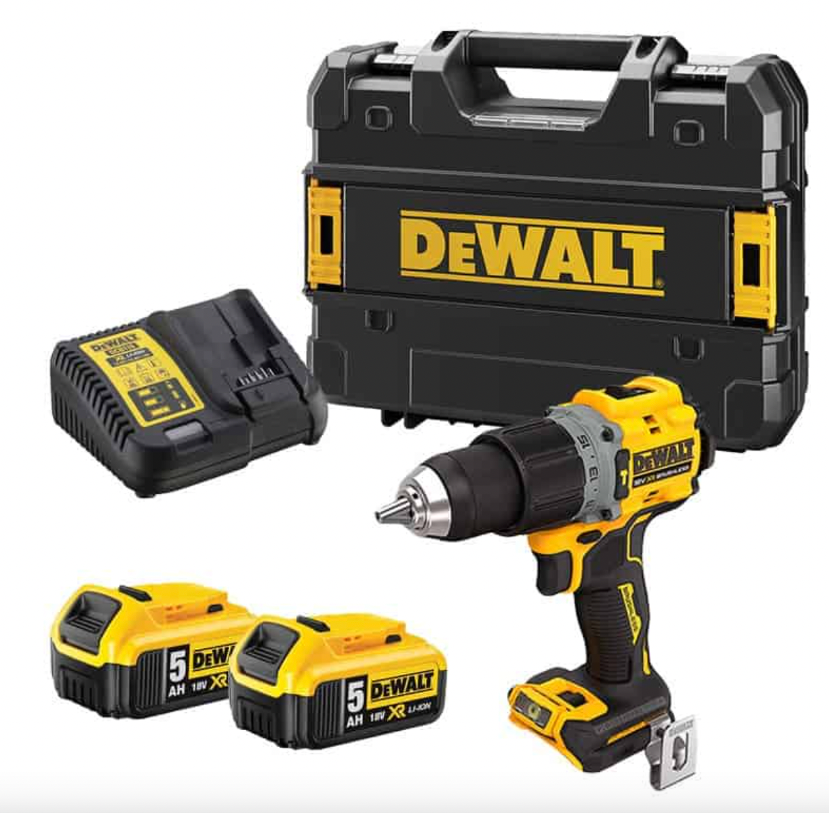 Trapano a percussione 18V (2x5,0 Ah) in TSTAK - DEWALT DCD805P2T-QW