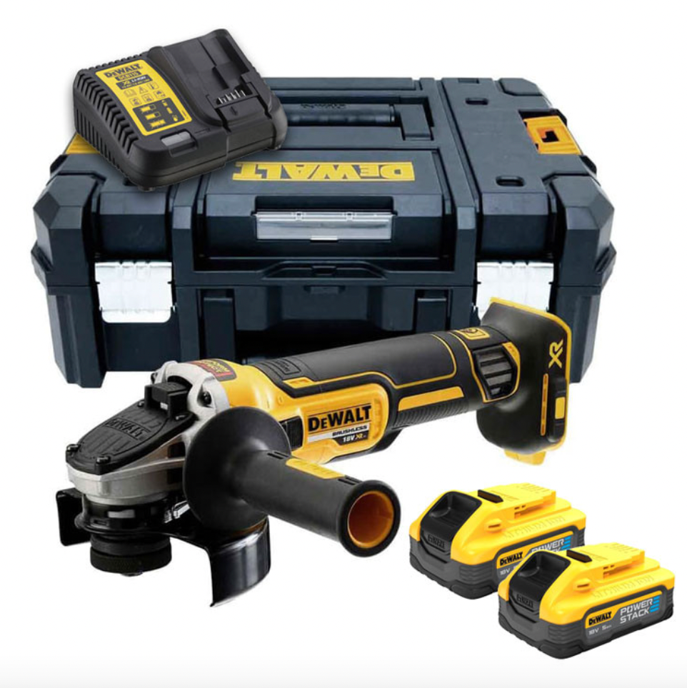 Smerigliatrice XR 18V Ø125 mm (2x5,0 Ah Powerstack) in TSTAK - DEWALT DCG405H2T