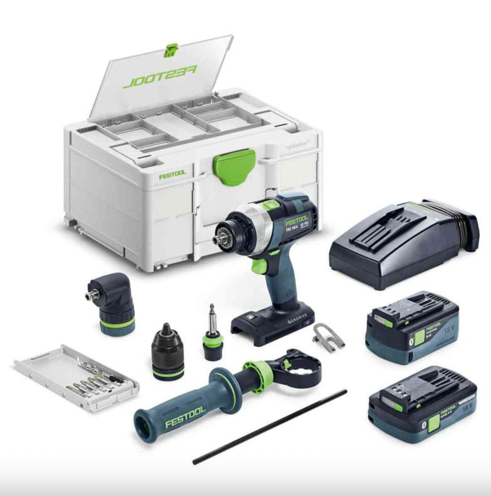 Trapano avvitatore 18V (1x4,0 + 1x5,0 Ah) QUADRIVE TDC 18/4 5,0/4,0 I-Set - FESTOOL 577612