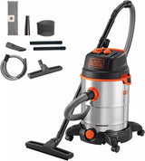 black decker -Aspiratore Solidi e Liquidi Black+Decker BXVC30XTDE (Potenza assorbita 1600 W, Capacità fusto 30 l)